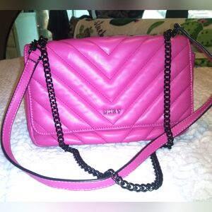 DKNY Women's Pink Veronica Quilted Faux Leather Shoulder Bag